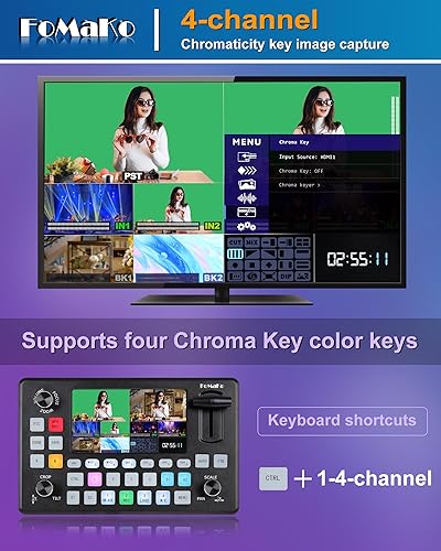 Miniatura 7 de FoMaKo 5.5 pulgadas FHD LCD pantalla 4 canales HDMI transmisión en vivo conmutador 1080p 60FPS Grabación de video USB USB3.0 HDMI Conmutador de