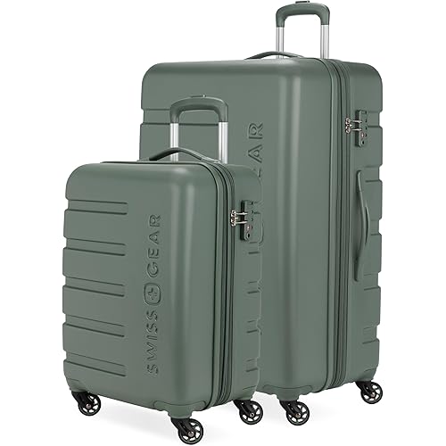 SwissGear 7366 Hardside Expandable Luggage with Spinner Wheels, Olive, 2-Piece Set (19/27)