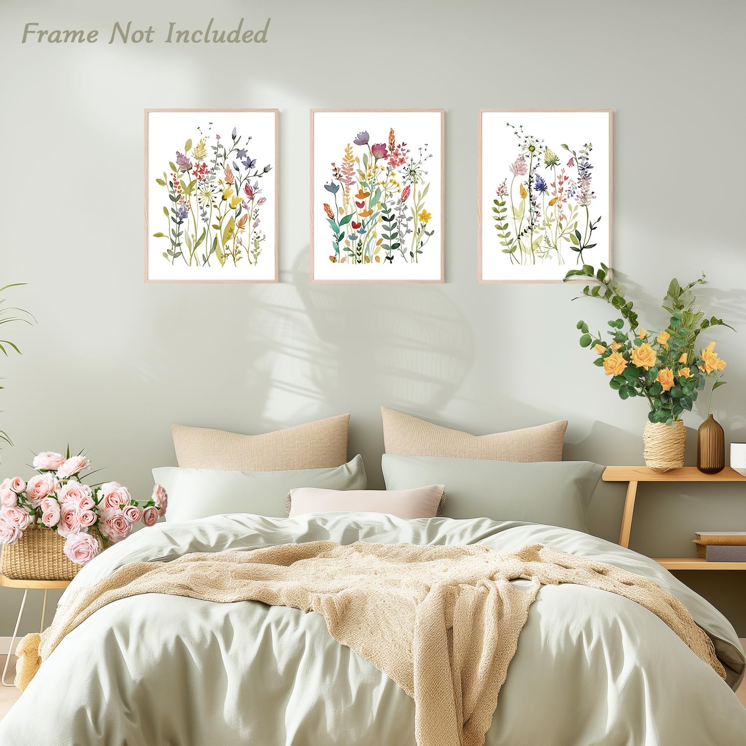 3Pcs Fiori di Papavero ad Acquerello Stampa su tela Con Cornice Marmo Nero Cenere Oro Astratto Pittura Quadri su tela Quadri Moderni Bagno Camera da Letto Soggiorno Stampe da Parete 30x40cm x3