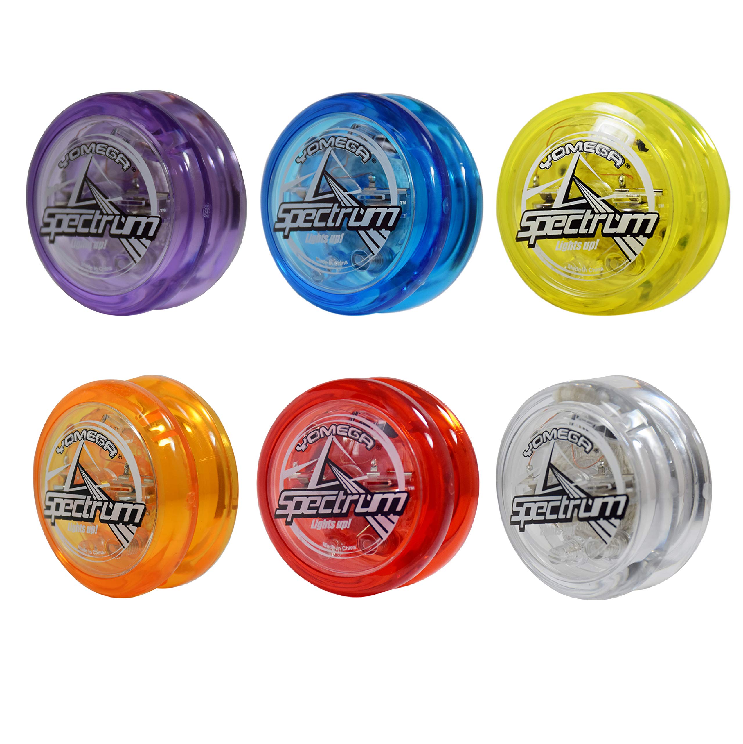 Yomega Spectrum Illumina la Palla di Fuoco Transaxle YoYo con luci a LED per Il Gioco di Corda di Livello Intermedio, avanzato e Professionale + 2 Corde Extra e 3 Mesi di Garanzia (Blu) (Blu)