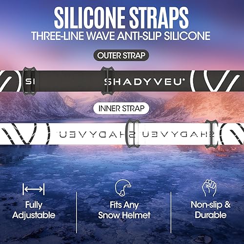 Miniatura 6 de ShadyVEU Gafas de snowboard para esquí anti niebla TPU ajustable 100% UV400 lente intercambiable para hombre y mujer