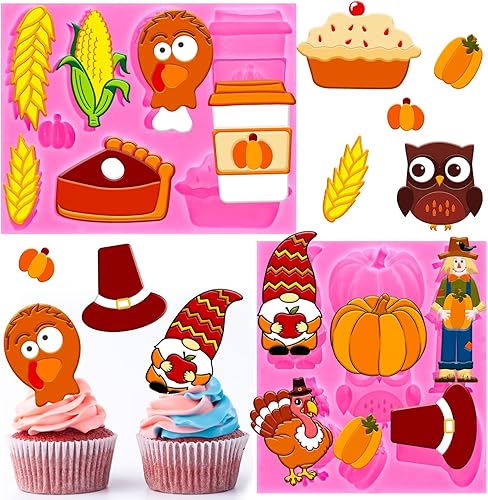 Whaline 2 moldes de fondant de feliz Navidad divertidos moldes de silicona de personajes de dibujos animados moldes de resina de mano verde moldes