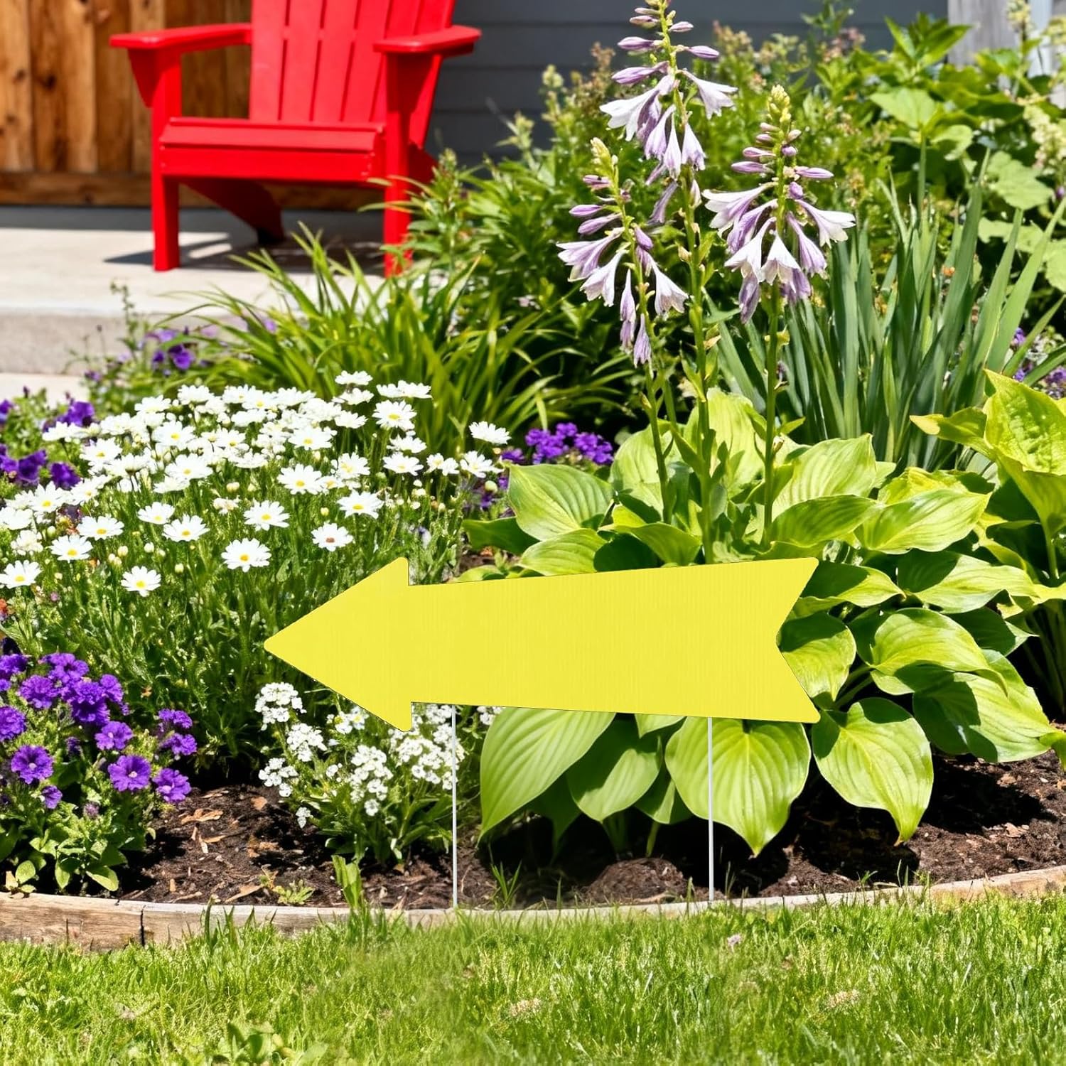 30 Pack Yellow Arrow Signs with Stakes, 16 x 5 Inch Weatherproof Directional Yard Signs for Wedding, Birthday Party, Garage Sales (Double Sided)