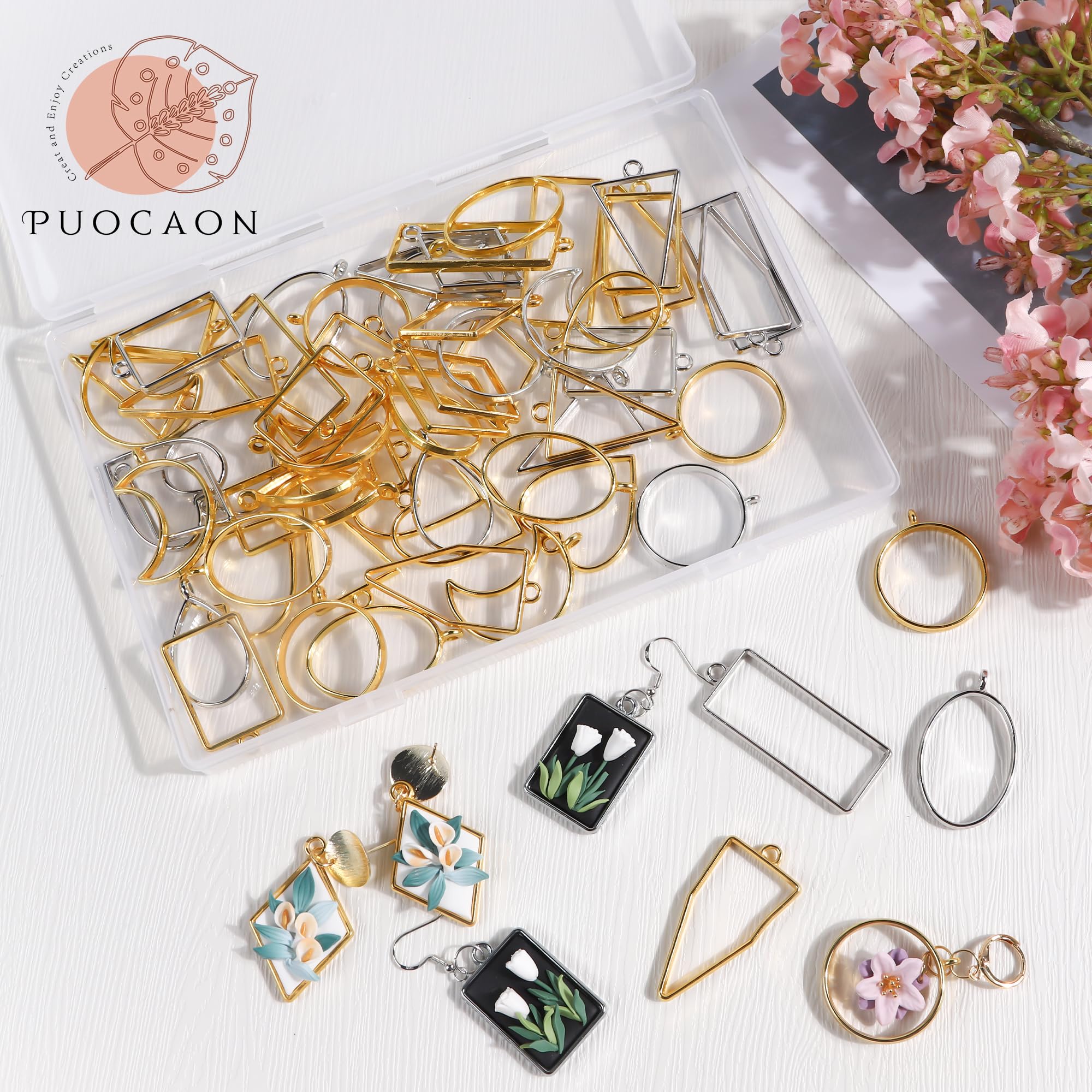 Frame Bezel Accessory Snapklik.com : Puocaon Bezels For Clay Jewelry Making - Frame Pendants ...