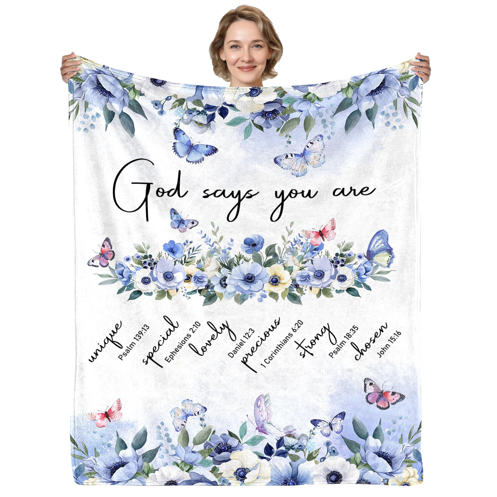 Yasrlvun Christian Gifts for Women Religious Gifts 50X60 Inch Christian Blanket Thanksgivings Christmas Bible Gift for Women
