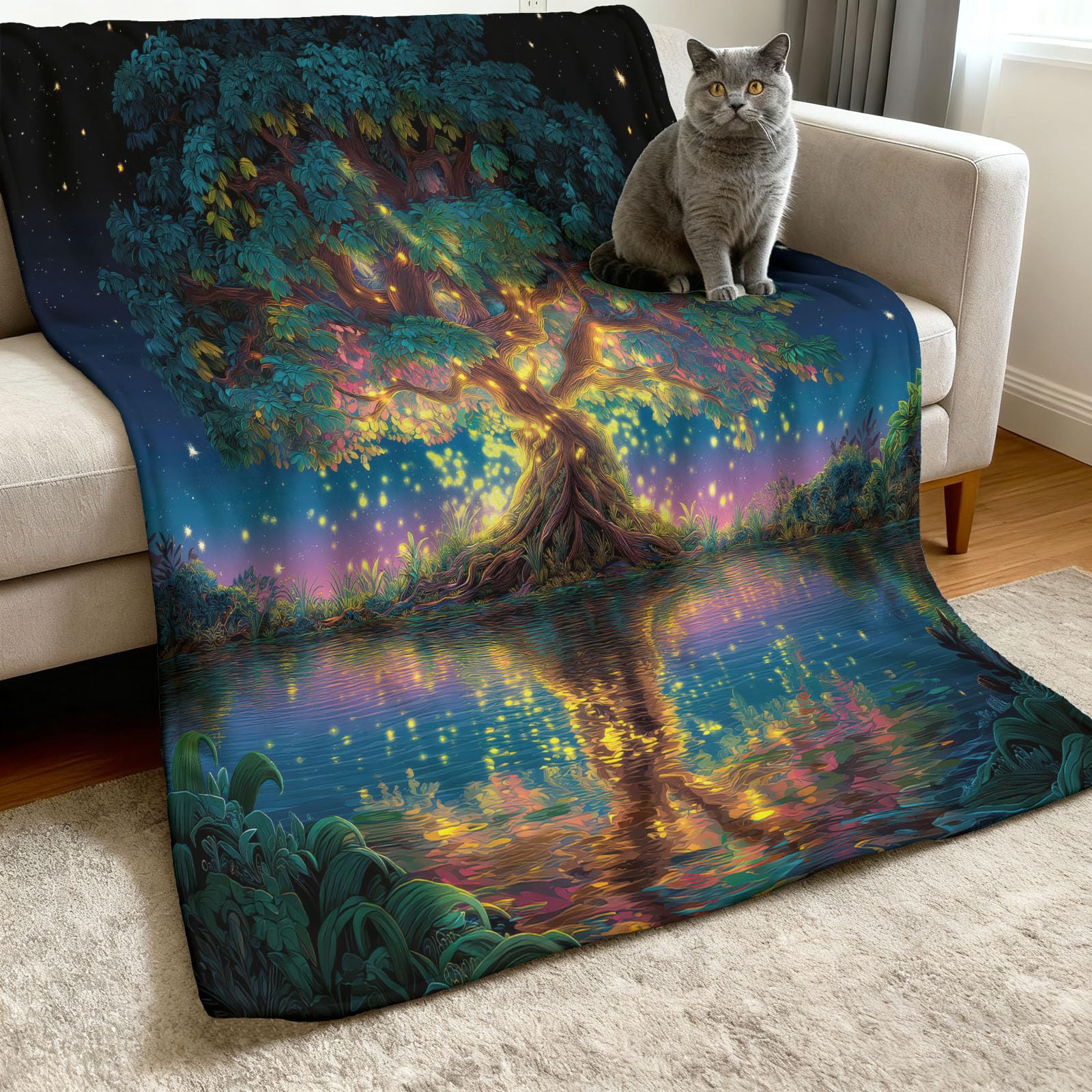 Manta de franela mullida, 180 x 220 cm, multicolor