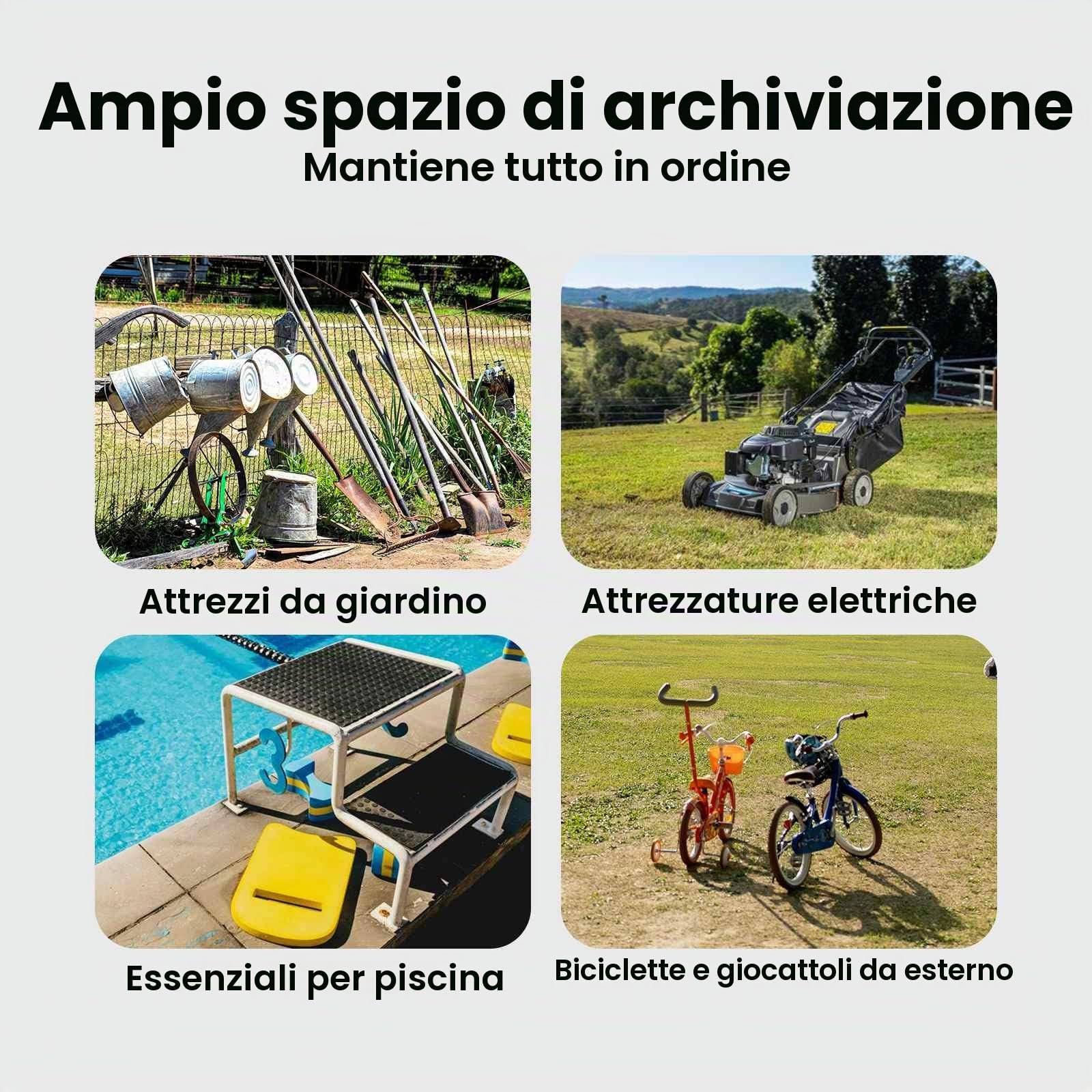 vidaXL Casette da giardino Marrone 153,5 x 86 x 200 cm Metallo, Casetta da Giardino e Terrazza, Moderna, Resistente alle Intemperie, Ampio Spazio per Attrezzi