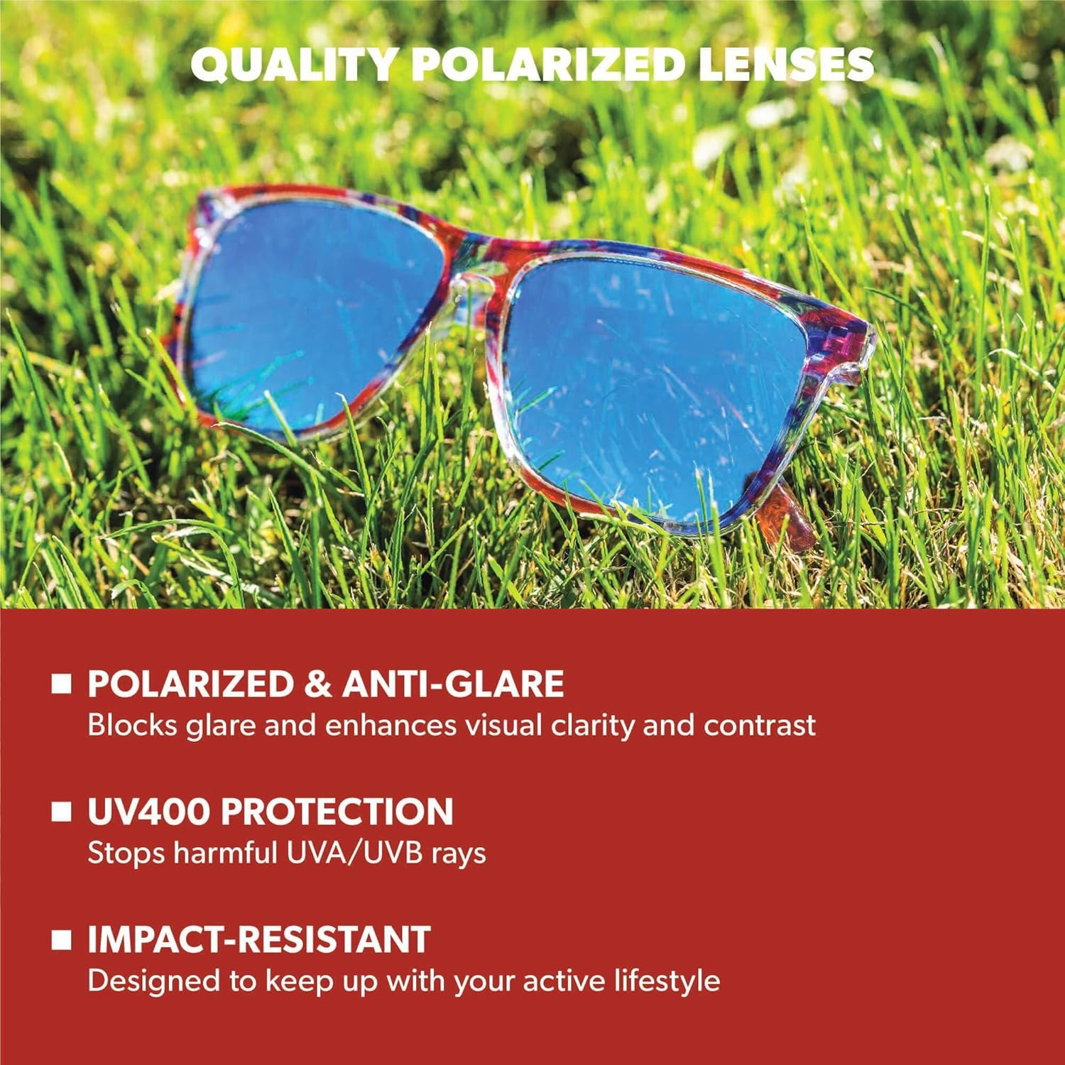 Knockaround Fast Lanes Polarized Lightweight Sunglasses for Men & Women - UV400 Protection
