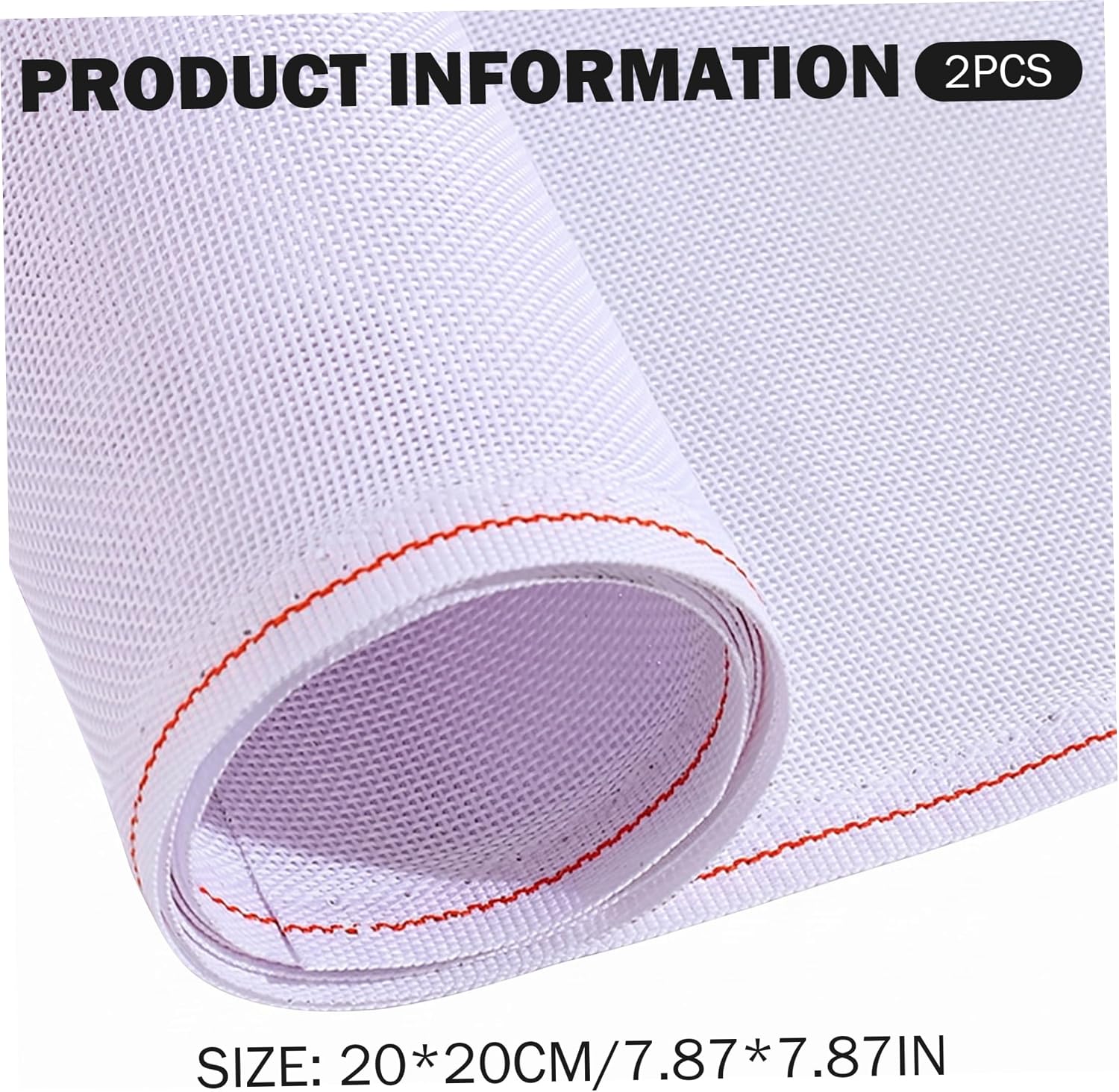 Blank Needlepoint Canvas, 2PCS 13 Mesh Embroidery Fabric, White, 7.8x7.8in