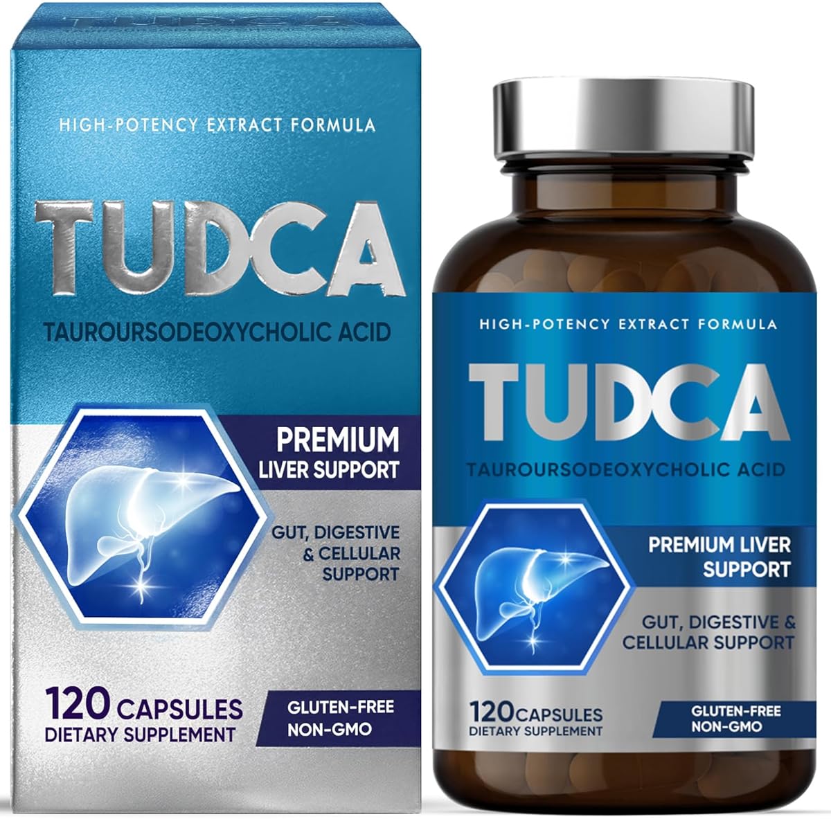 TUDCA 2000mg Premium Forte, Non OGM, Senza Glutine| Detossificazione e Salute DigestivaAlta Purezza Certificata, Massimo Supporto Epatico e Detossificazione, 120 Capsule