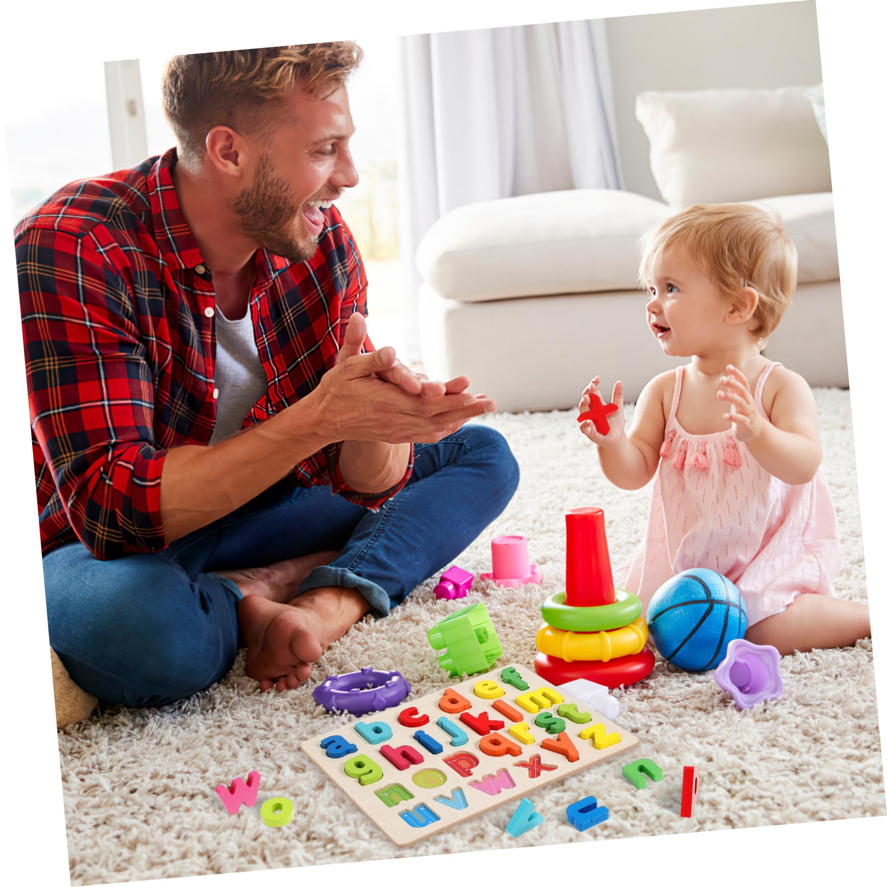Toyvian Jeu de Puzzles Bois Alphabet Lettres Minuscules pour Garçon Fille Âge Préscolaire 3 Ans et Plus avec Lettres de A à Z Éducatif