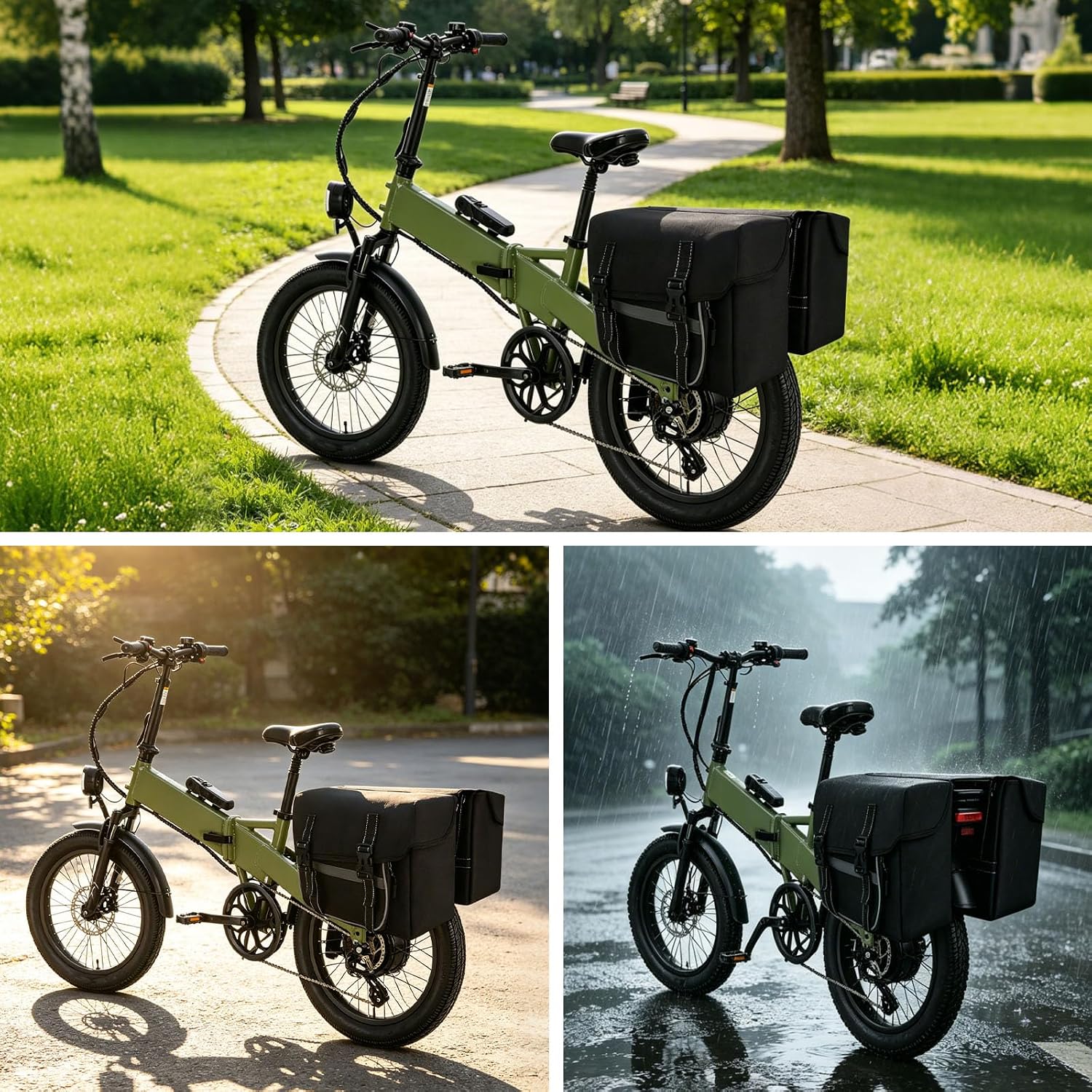 Jerbor Rear Bag Panniers for Lectric XP (1.0/2.0/3.0/4), XPremium, Xpedition (1.0/2.0), XP Trike, Large Capacity Saddle Bags Rear Rack Pannier, Waterproof Saddle Accessories for Lectric