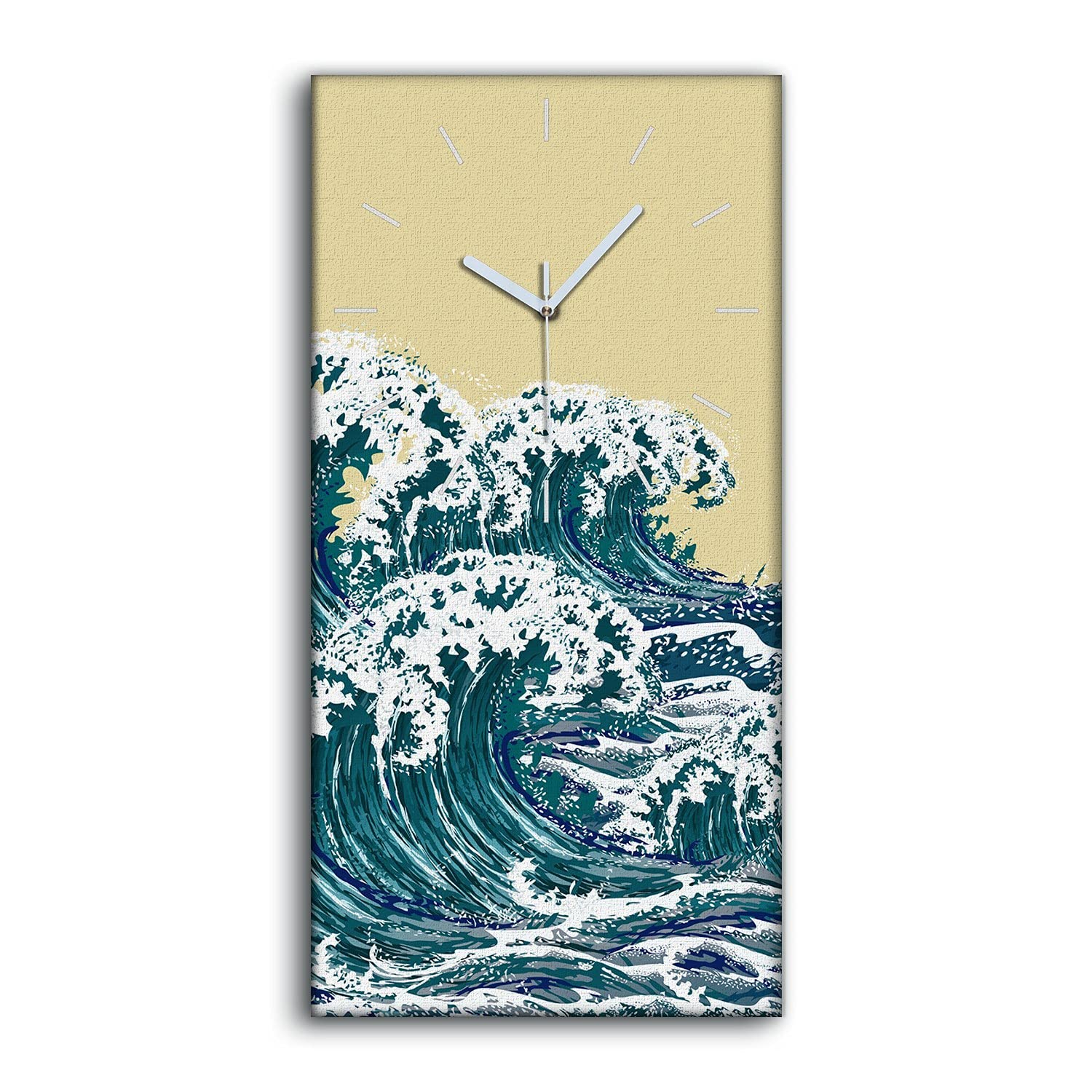 Horloge sur Toile Salon Moderne Décoration Mer Waves Sea 30x60cm Ambiance Zen