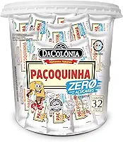 DaColônia Paçoquinha Zero Açúcar Pote 32 Unidades (18g cada) – Snack de Amendoim Sem Açúcar, Porções Individuais, Ideal para Dieta e Diabéticos