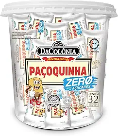 DaColônia Paçoquinha Zero Açúcar Pote 32 Unidades (18g cada) – Snack de Amendoim Sem Açúcar, Porções Individuais, Ideal para Dieta e Diabéticos