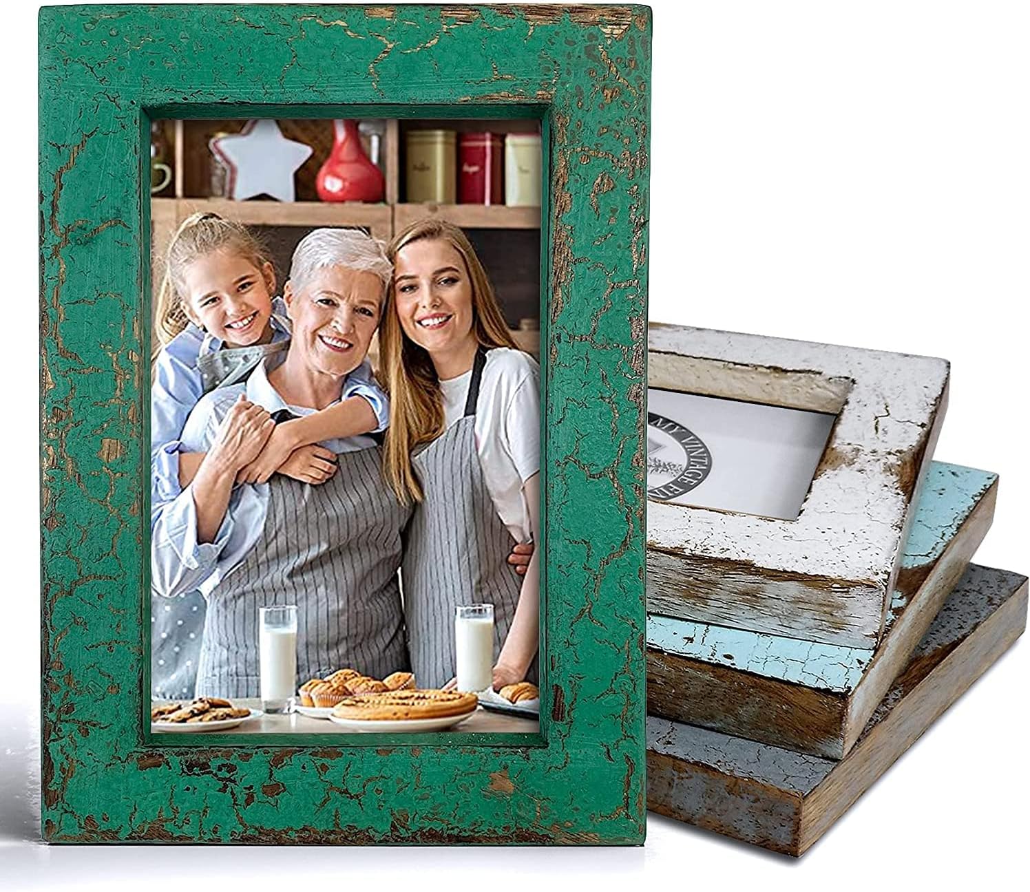 Farmhouse Picture Frames Wooden Rustic Picture Frames 8x10 (White)