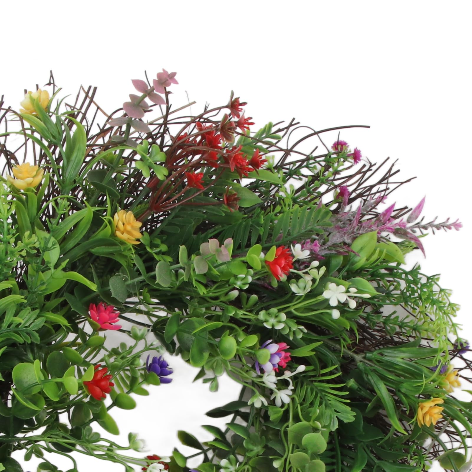 Ghirlanda di fiori selvatici del Texas Corona floreale primaverile colorata ghirlanda di fiori estivi ghirlanda artificiale con fiori e botanici per fattoria sulla porta d'ingresso Set di decorazioni