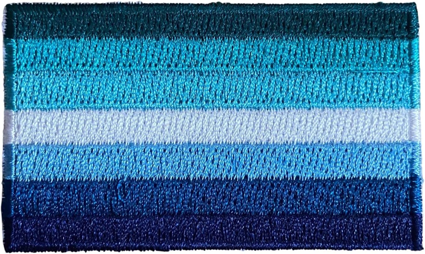 Gay Male Flag Iron On Patch - 2-1/2 x 1-1/2 Small Iron on Backing