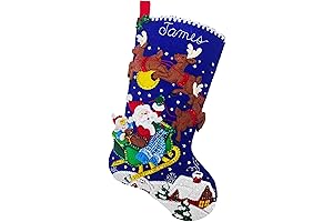 Bucilla Felt Applique 18" Stocking Making Kit: Sleigh Ride with Santa