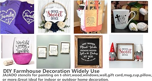 Miniatura 4 de JAJADO Plantilla cristiana reutilizable de seda para serigrafía, letrero religioso de la Biblia, con texto motivacional, con texto de fe,