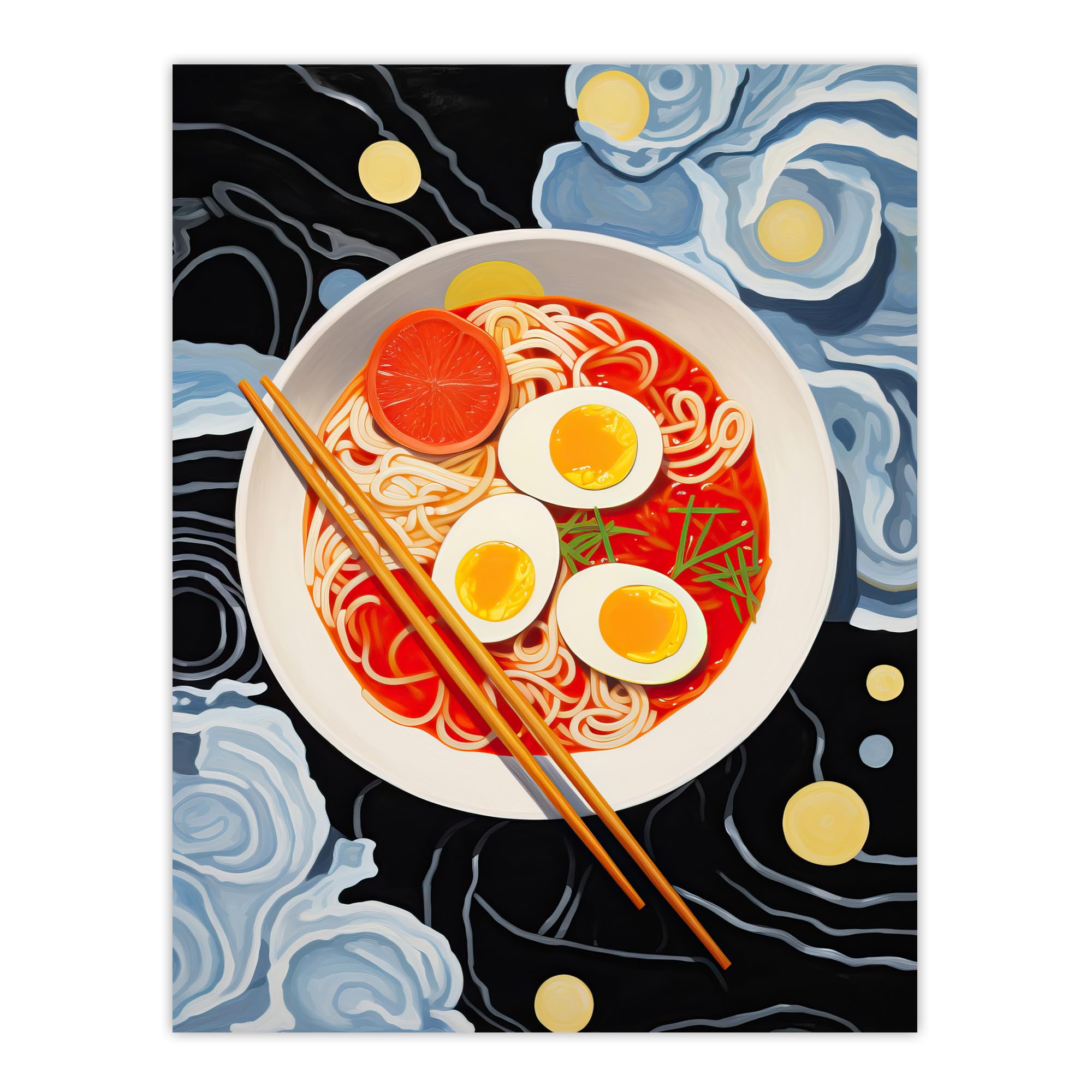 Wee Blue Coo Noodles And Doodles Ramen Food Kitchen Extra Large XL Wall Art Poster Print