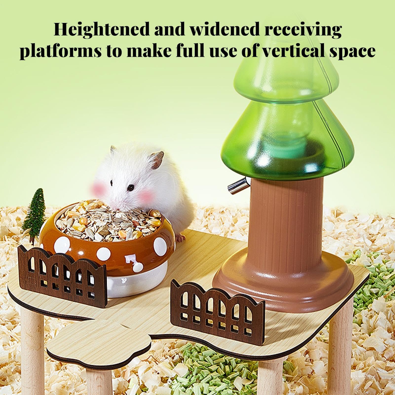 Château pour Hamsters Château en Bois pour Hamster | Accessoires De Cage Debout Lit D'Exploration Pour Élevage Enrichissement Maison Intérieur Sommeil Petits Animaux