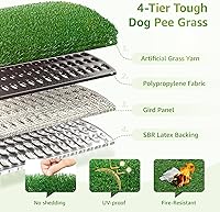 Vista 8 de LOOBANI - Almohadillas de césped para que los perros orinen, césped artificial, repuesto de césped artificial para orinal de cachorros