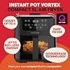 Instant Pot - Vortex Compact Black Air Fryer - 5L Basket, Family Size, 4 in 1 - Air Fry, Food Dehydrate, Bake, Reheat, Non-Stick, Easy Clean, Dishwasher Safe, Electric