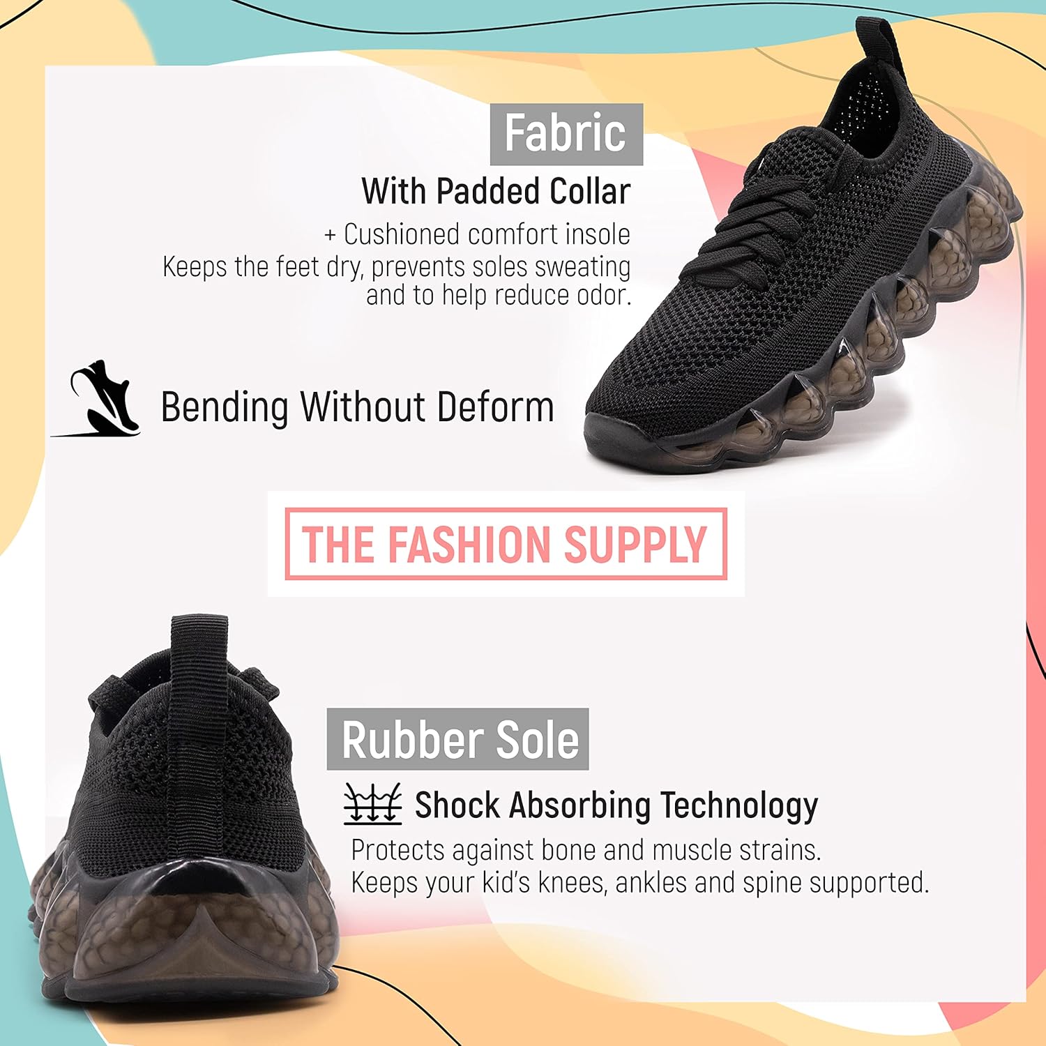 Kids Shoes for Boys & Girls - Lightweight & Breathable Boys & Girls Sneakers - Kids Athletic Shoes - Comfortable Boys and Girls Tennis Shoes with Rubber Sole - Image 5