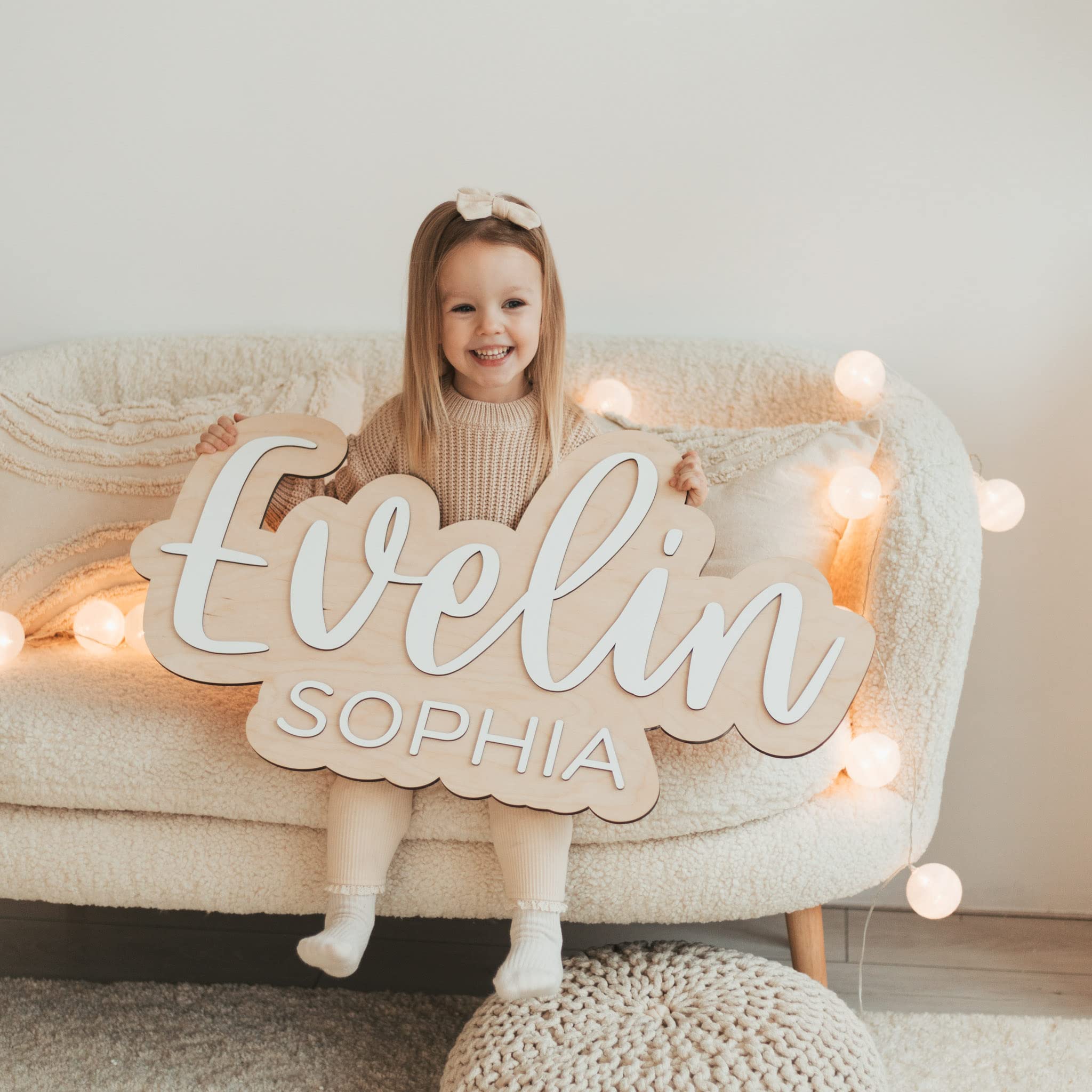 Baby Name Sign, Custom Nursery Name Sign, Wooden Kids Room Decor, Wall Decor, Baby Shower Gift, Personalized Christmas Gifts