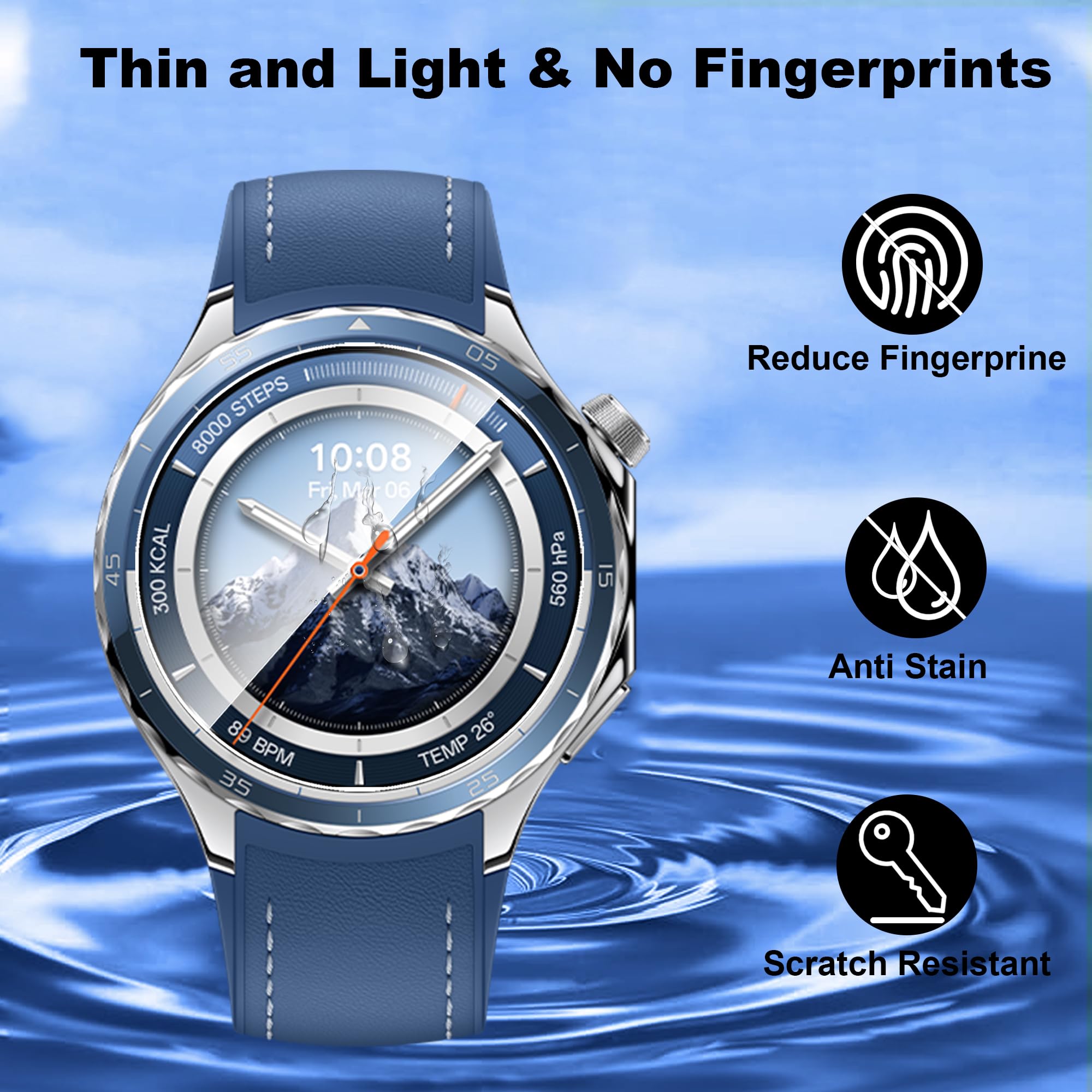 zZjoOoj Screen Protector kompatybilny z Oneplus Watch 3 do szkła hartowanego z ramką pozycjonującą [HD Clear][ Pakiet of 3 ]
