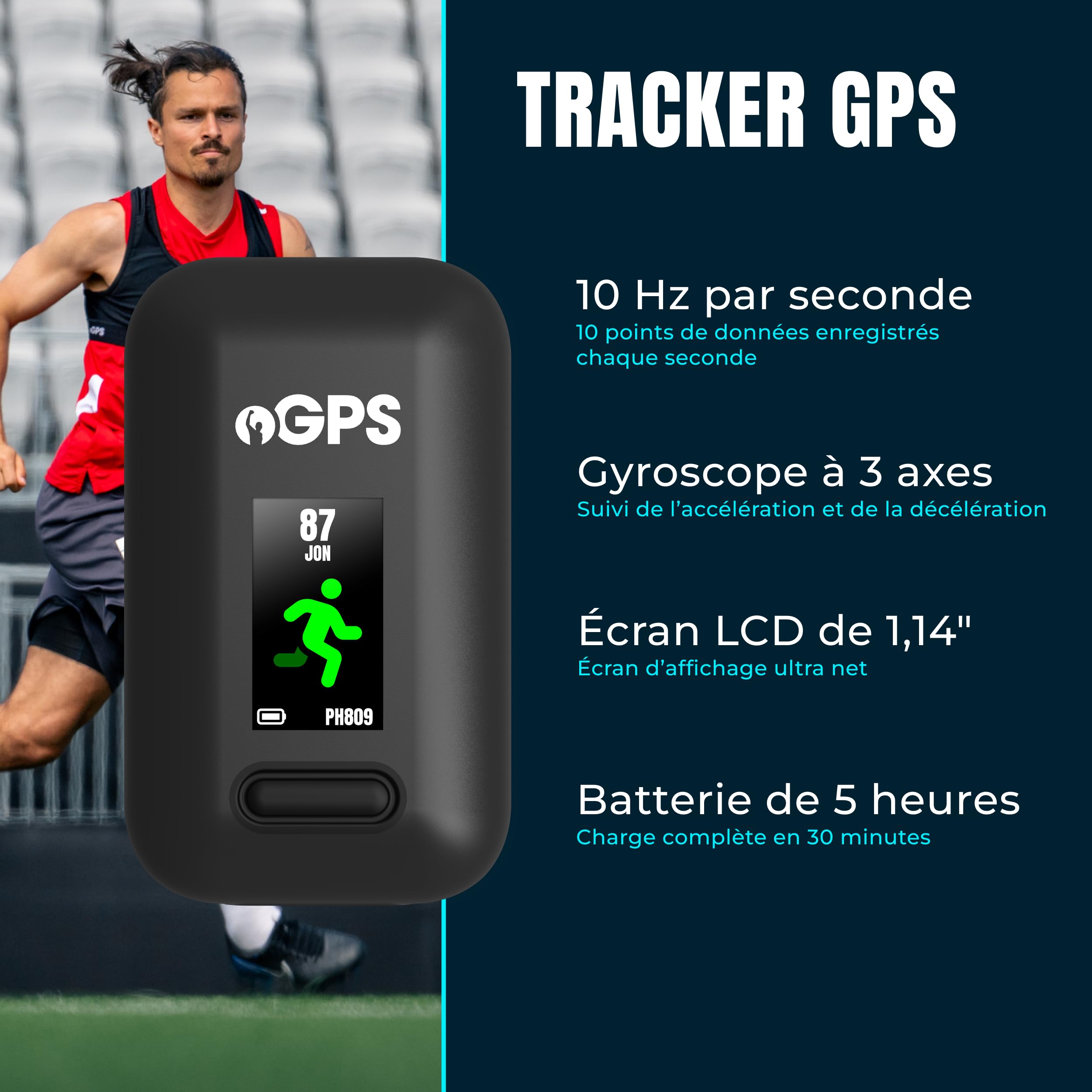 Ensemble de Suivi d'activité Sportive, Gilet de Suivi de Sport GPS et abonnement de 60 Jours Inclus, équipement d'entraînement de Football (Junior L)