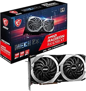 Msi Amd Radeon Rx 6700 Xt RX 6700 XT MECH 2X 12G Karta Graficzna, Czarny/Srebrny, 12 GB