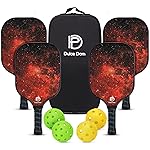 DULCE DOM USAPA Approved Fiberglass Pickleball Paddles Set of 4, Lightweight Pickleball Set with 4 Pickleballs and Pickleball Bag, Pickle Ball Equipment for Men Women, Red