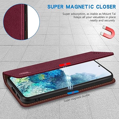 Miniatura 4 de ZZXX Funda tipo cartera para Samsung Galaxy S20 Plus con bloqueo RFID, soporte de ranura para tarjetas, funda protectora de cuero magnético fuerte