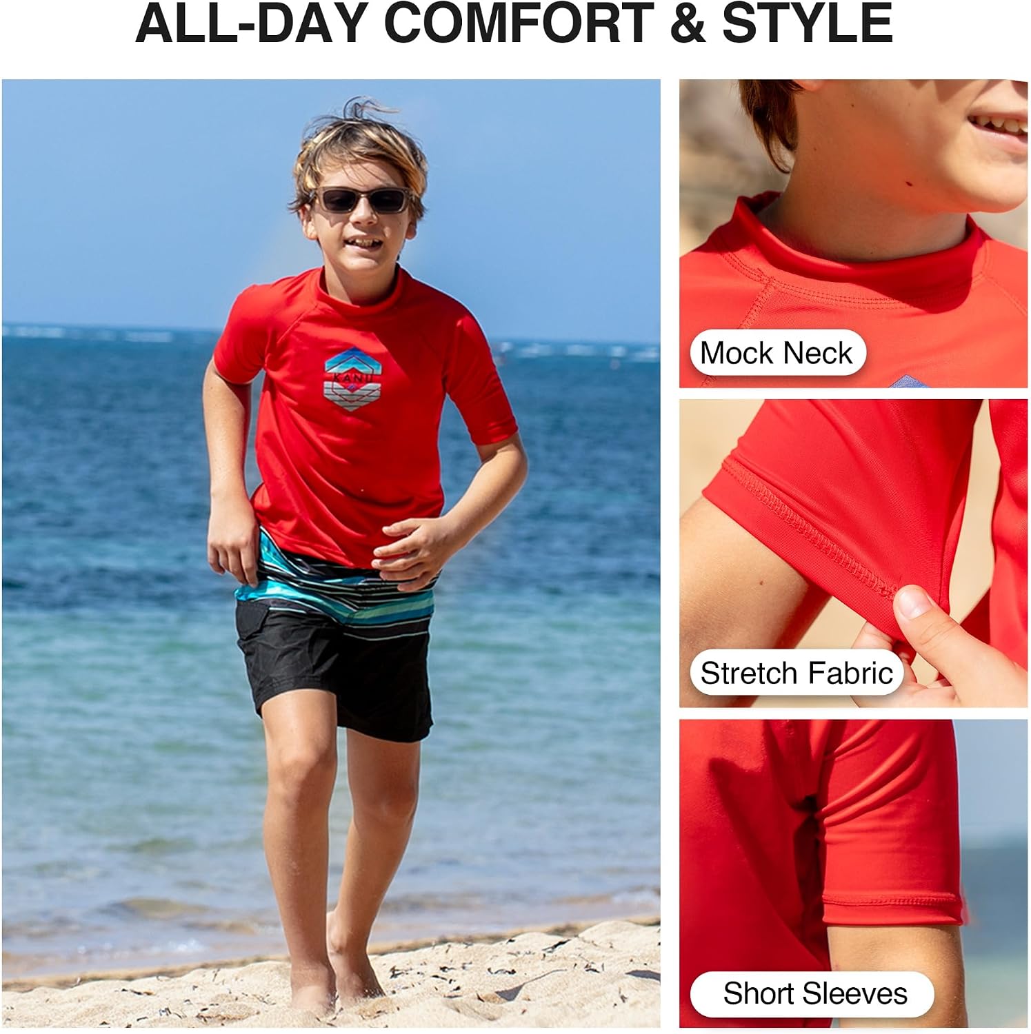 Kanu Surf Boys Haywire UPF 50+ Sun Protective Rashguard Swim Shirt