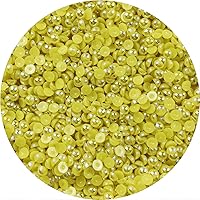 Vista 37 de 1500 piezas de cuentas de media perla de 4 mm, color AB negro, cuentas de perlas planas para manualidades, cuentas de plástico redondas, cuentas