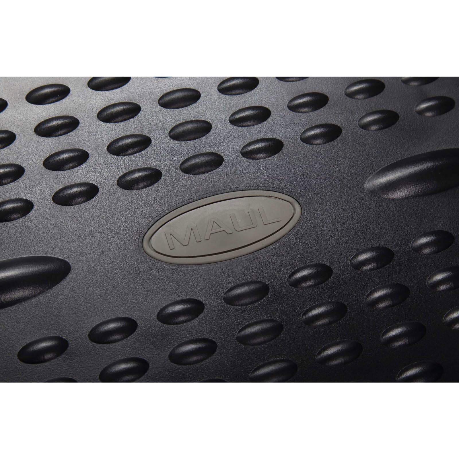 MAUL Poggiapiedi ufficio MAULstandard nero regolabile antiscivolo | comfort alla scrivania, appoggio ampio 35 x 45 cm, presa sicura con rilievi, 2 altezze facili da adattare