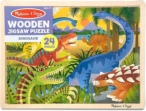 Miniatura 35 de Rompecabezas Melissa & Doug de safari en llanuras africanas, de madera con bandeja de almacenamiento (24 piezas)