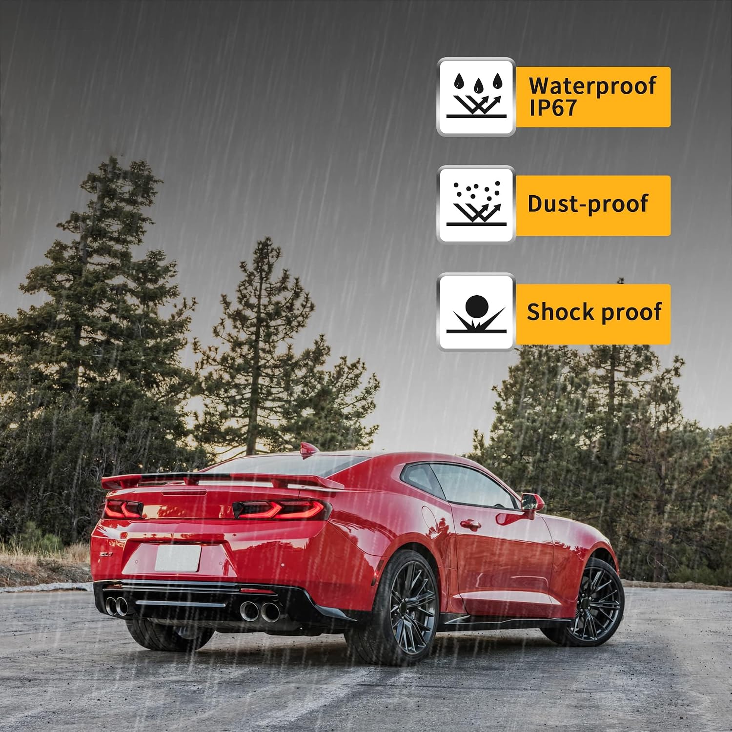 VLAND Led Tail Lights Compatible with Camaro Coupe 2016-2018 1SS 2SS 2LT 1LT 2LS ZL1 (Not for Z/28 Models) w/Sequential Red Rear Lamp Assembly Driver+Passenger Sides