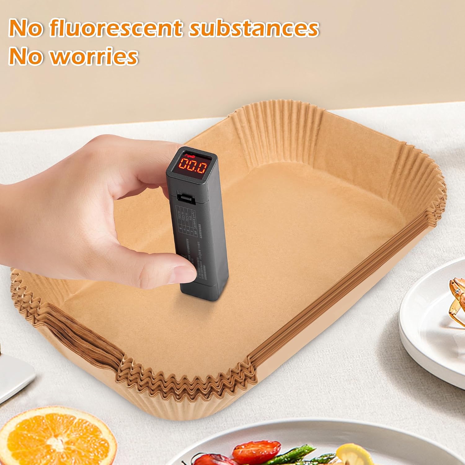 120pcs Air Fryer Liners Disposable for Ninja FG551/DG551/IG651/IG601 Foodi Smart XL Indoor Grill, Unbleach Parchment Paper Sheets with Oil Brush for Ninja Foodi Grill
