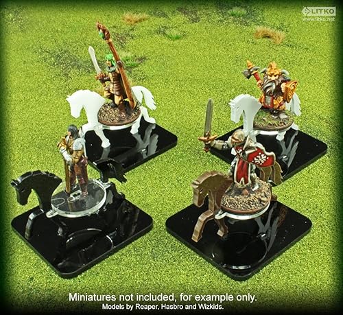 Miniatura 2 de LITKO Soporte de personaje de caballo  Juegos de rol  Compatible con DND Pathfinder  (base cuadrada de 2 pulgadas, marrón)