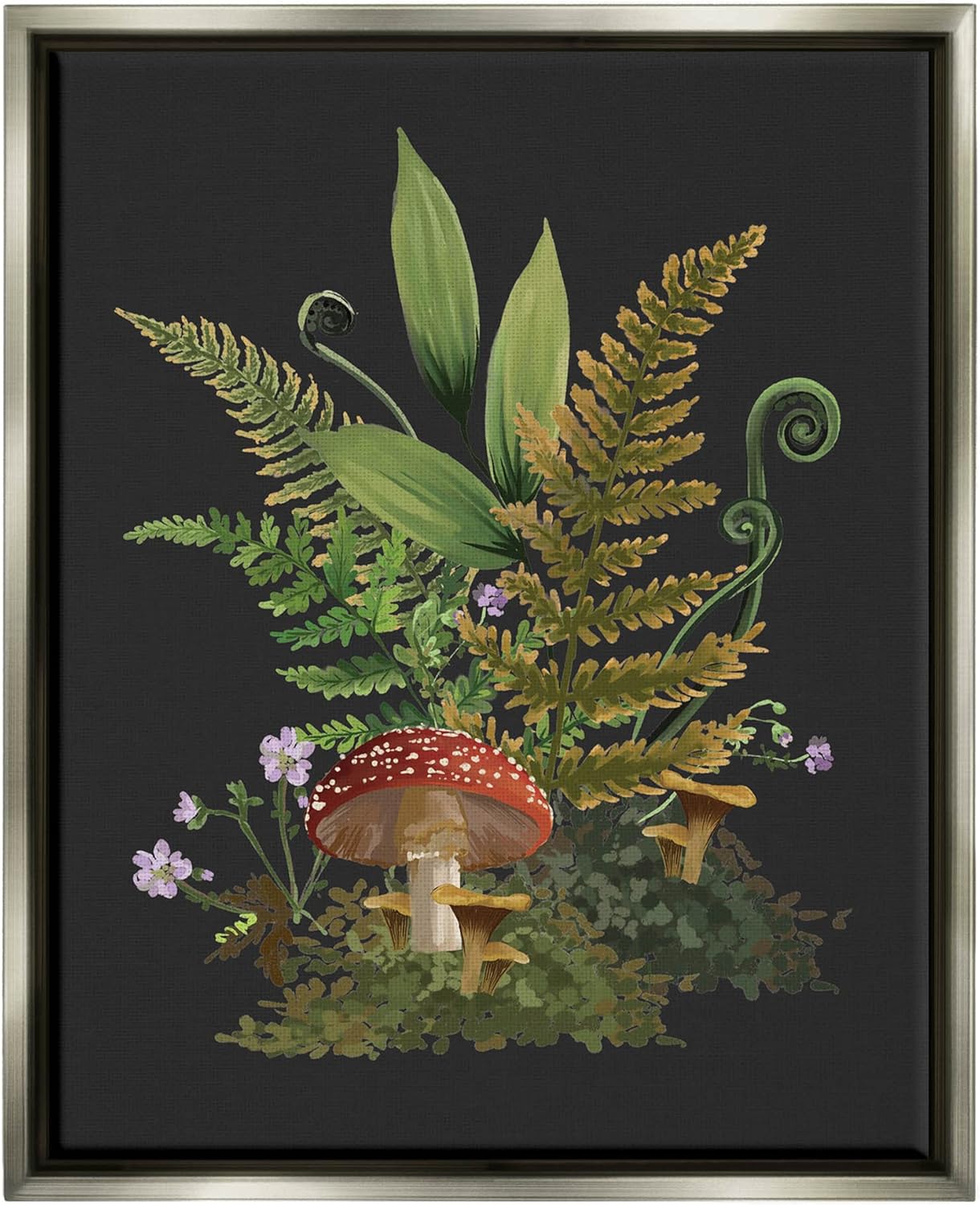 Stupell Industries Ferns Sprouting Woodland Mushroom Plants Floating Framed Wall Art, Design by House of Rose