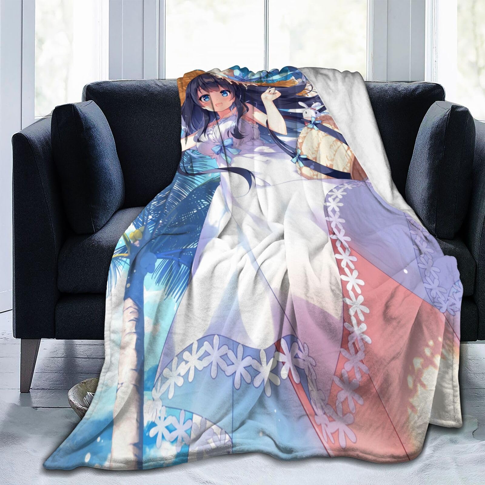 Amazon｜ブランケット 毛布 ひざ掛け サマー ドレス 女の子 イラスト