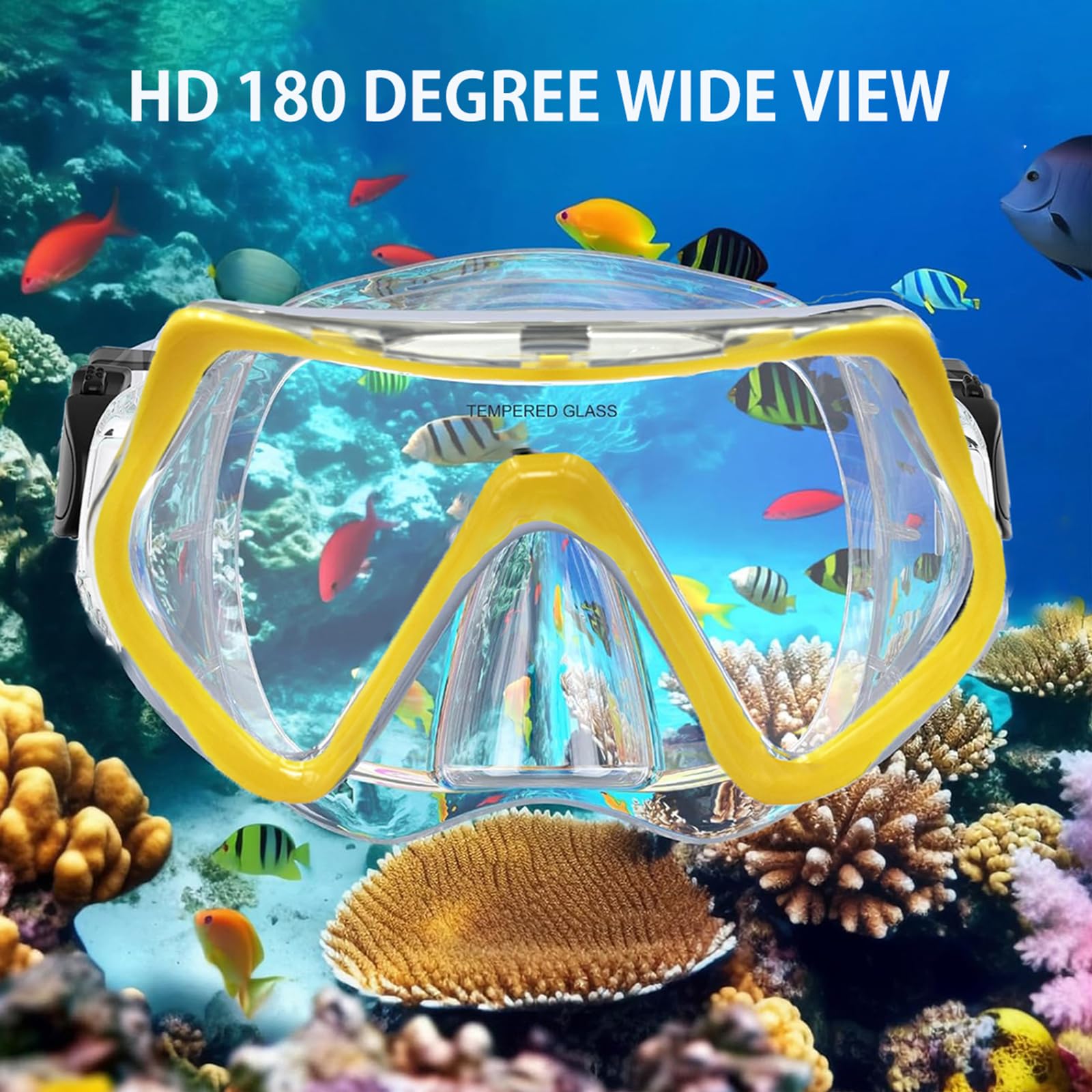 Snorkeling Gear for Adults,Dry-Top Snorkel Mask Set with Carry Bag,180° Panoramic View, Anti-Fog Anti-Leak Tempered Glass Diving Mask,Adjustable Snorkel Kit for Scuba Diving,Swimming,Snorkeling Travel