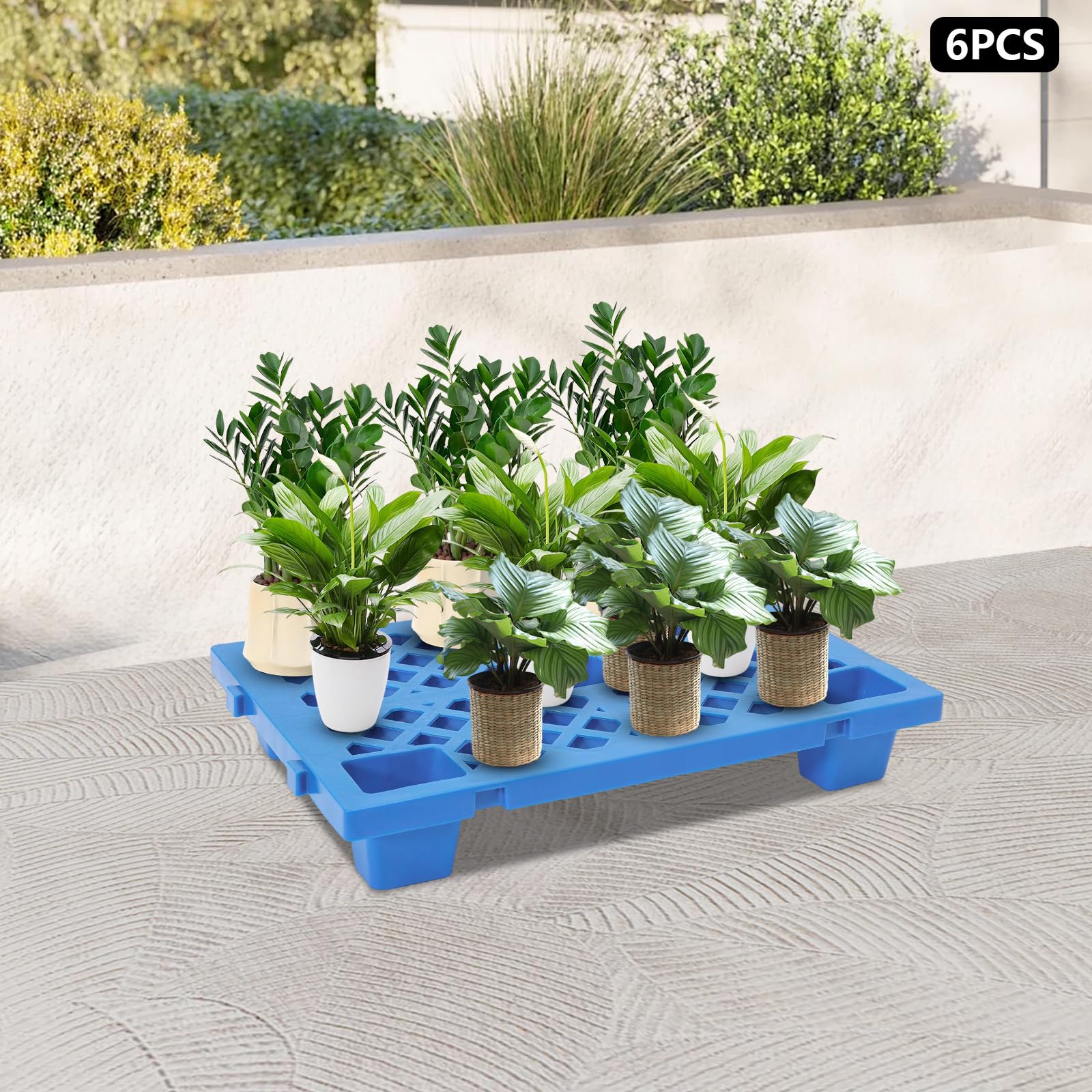 Pallet plastica deposito impilamento logistica industria trasporto 60 x 40 x 10 cm 100 kg capacità di carico per magazzino fabbrica e trasporto sicuro stabile e durevole (blu)