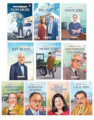 Story Books for Kids - Greatest Entrepreneurs (Set of 10 Books) (Illustrated) - Biographies for Kids - Elon Musk, Bill Gates, Jeff Bezos, Steve Jobs, Ambani, Narayana Murthy, - Age 6+ Years Paperback 1 April 2024