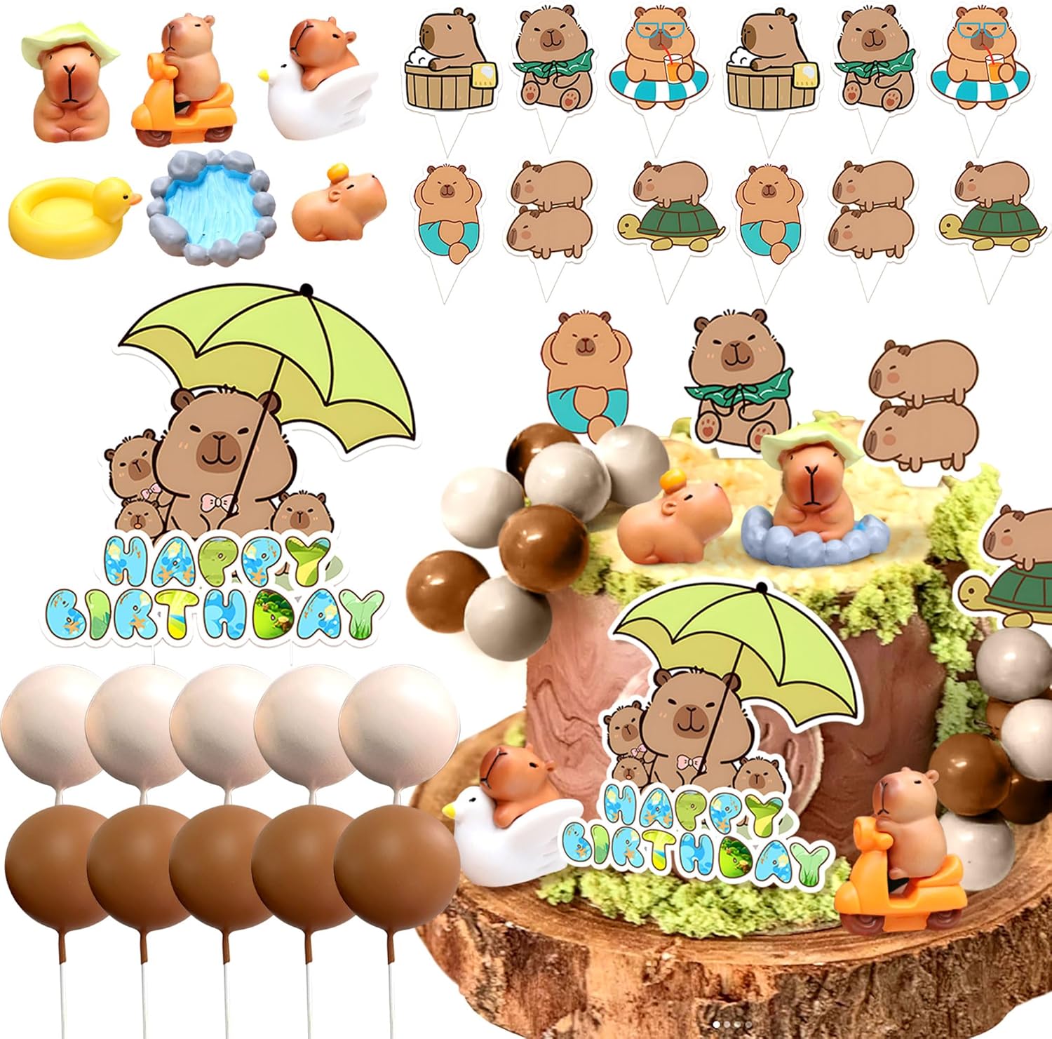 Capybara Cake Toppers Capybara Birthday Party Supplies Capybara Birthday Party Cake Decoration Capybara Shower Decorations