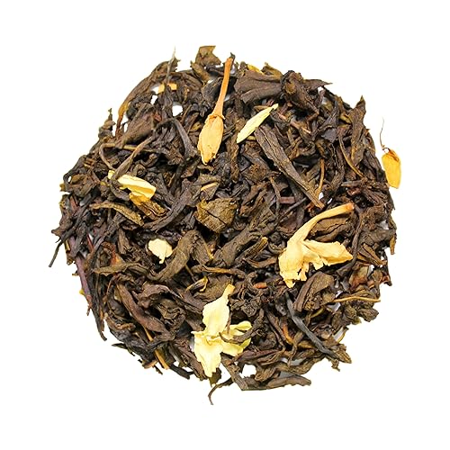 Miniatura 2 de Zyanna Té verde de jazmín  Té verde Darjeeling prémium con brotes de jazmín natural de la India, té verde suelto floral de hoja entera,