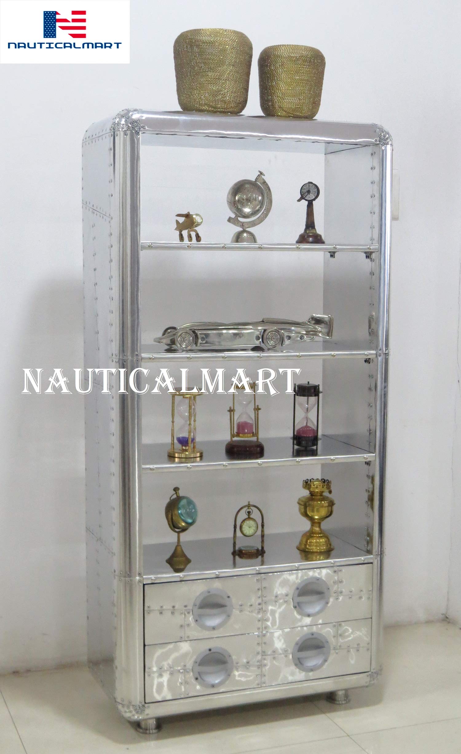 Amazon.com: Nautical-Mart Luxury Designer Aluminum Bookcase with